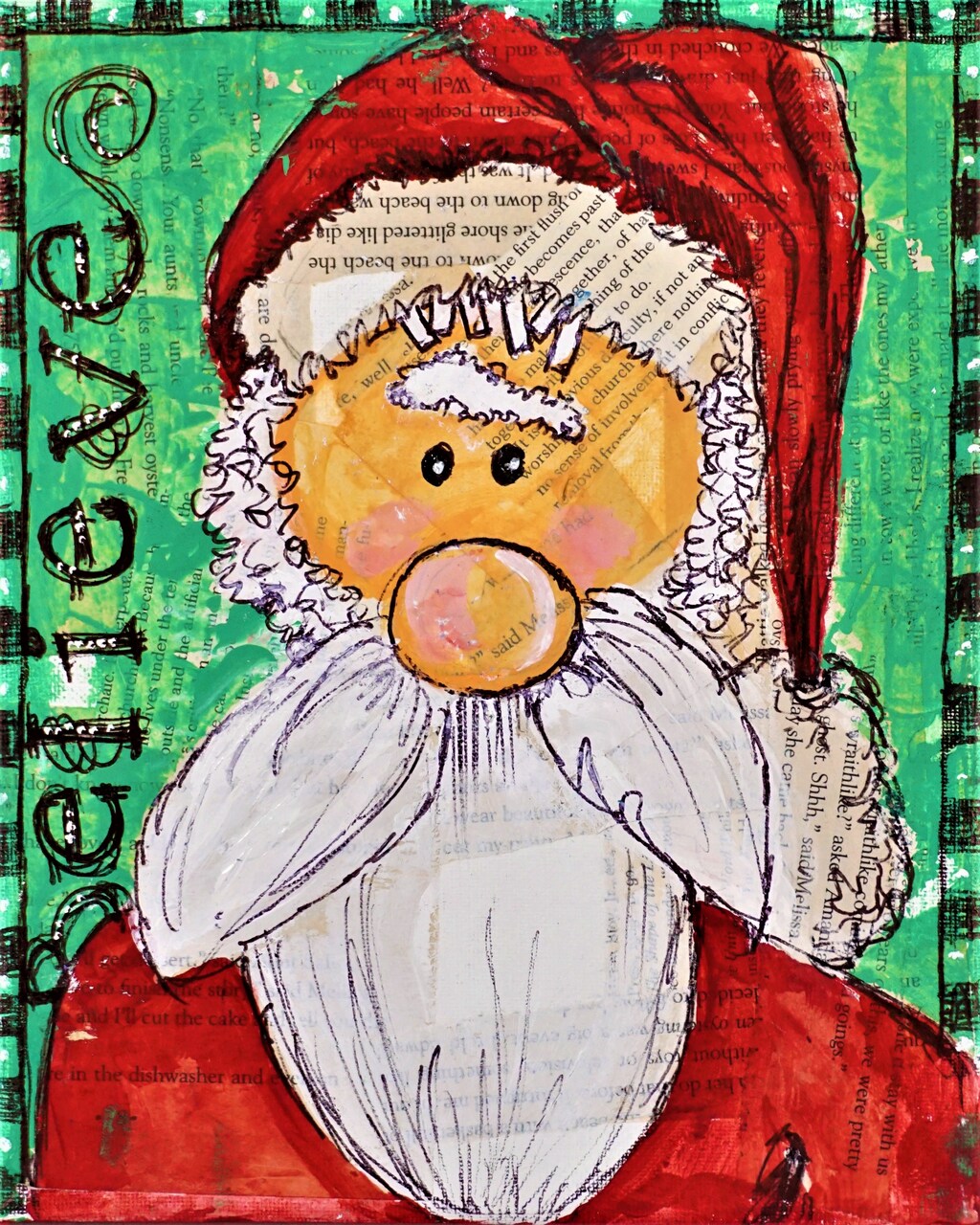 Christmas Paint Kit - Santa Is Coming Mixed Media Painting Kit & Video Lesson, Art Gift Set, DIY Christmas Craft, Beginner Painting, Paint At Home, Paint Party